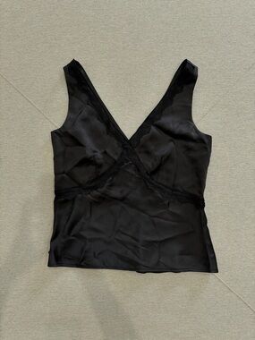 a new day Black V-Neck Satin Camisole